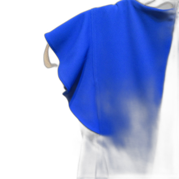 Andrew Marc Crewneck Sleeveless Flare Mini Dress Ruffles - Picture 4 of 6